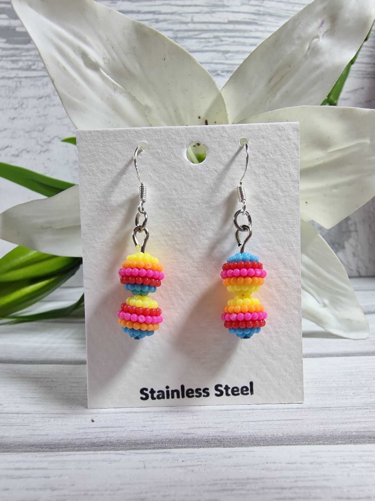 Beaded Ball Earring Pair