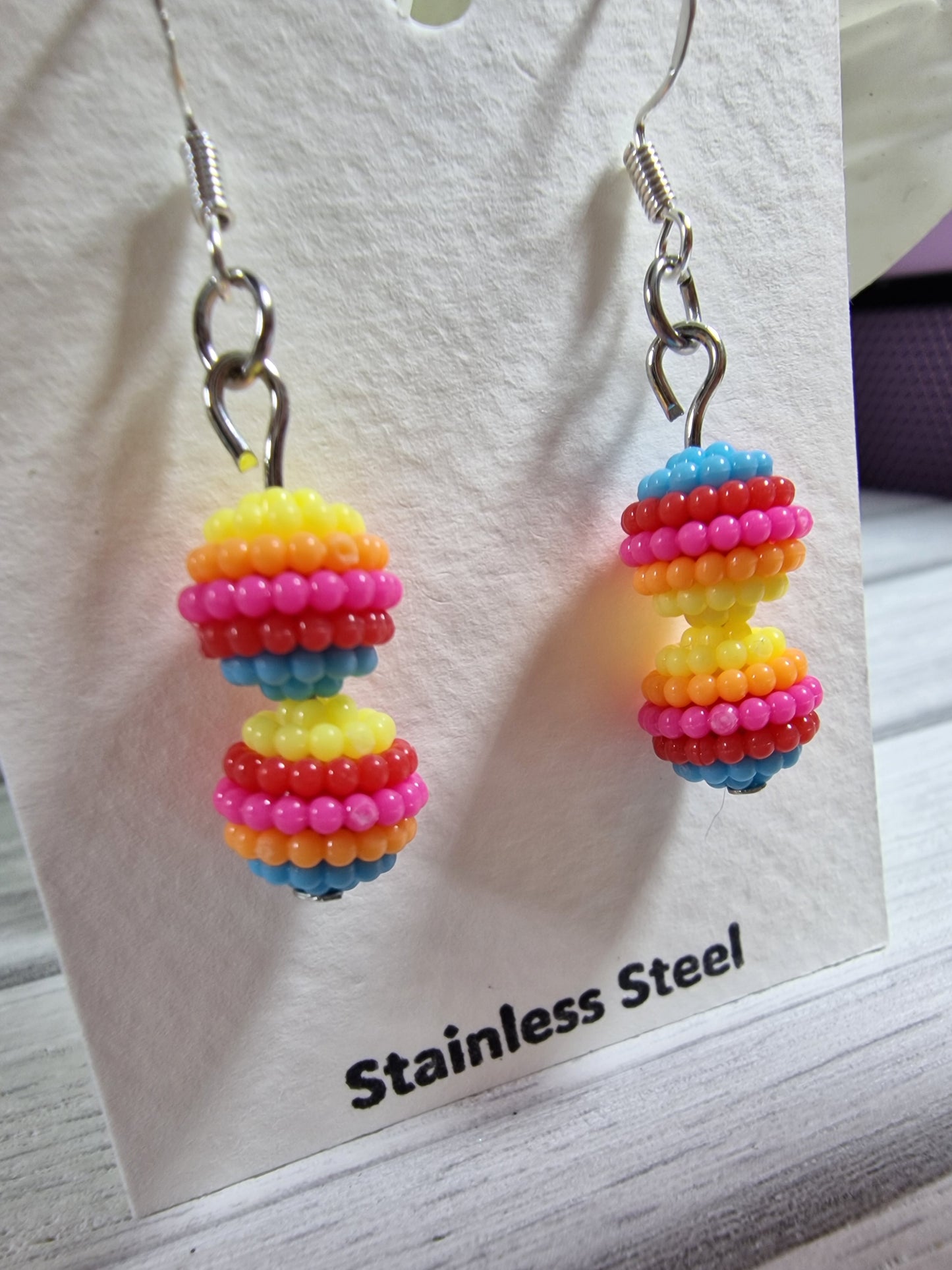 Beaded Ball Earring Pair