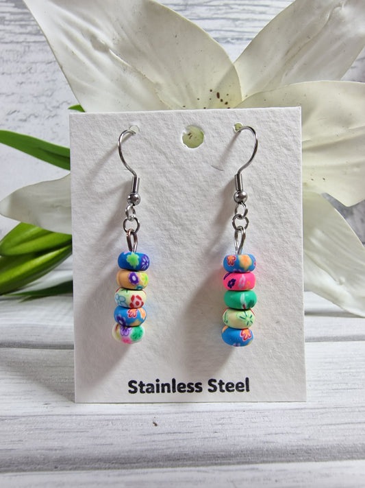 Bright Beaded Earring Pair