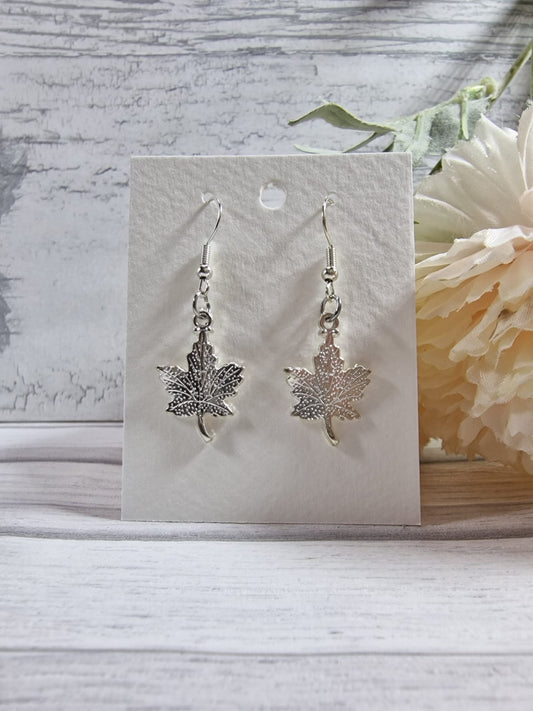 Metal Leaf Earring Pair