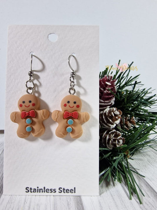 Gingerbread Man Earring Pair