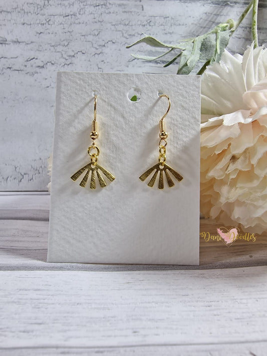 Decorative Fan Earring Pair