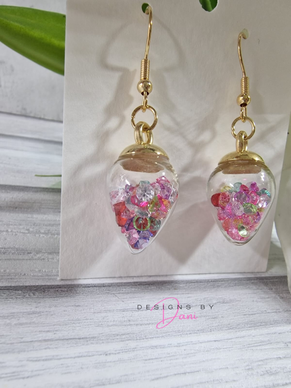 Crystal Filled Ball Earring Pair