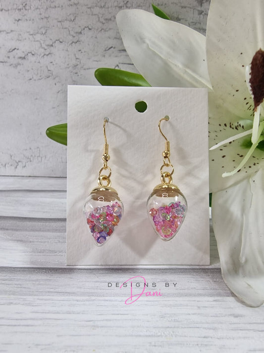 Crystal Filled Ball Earring Pair