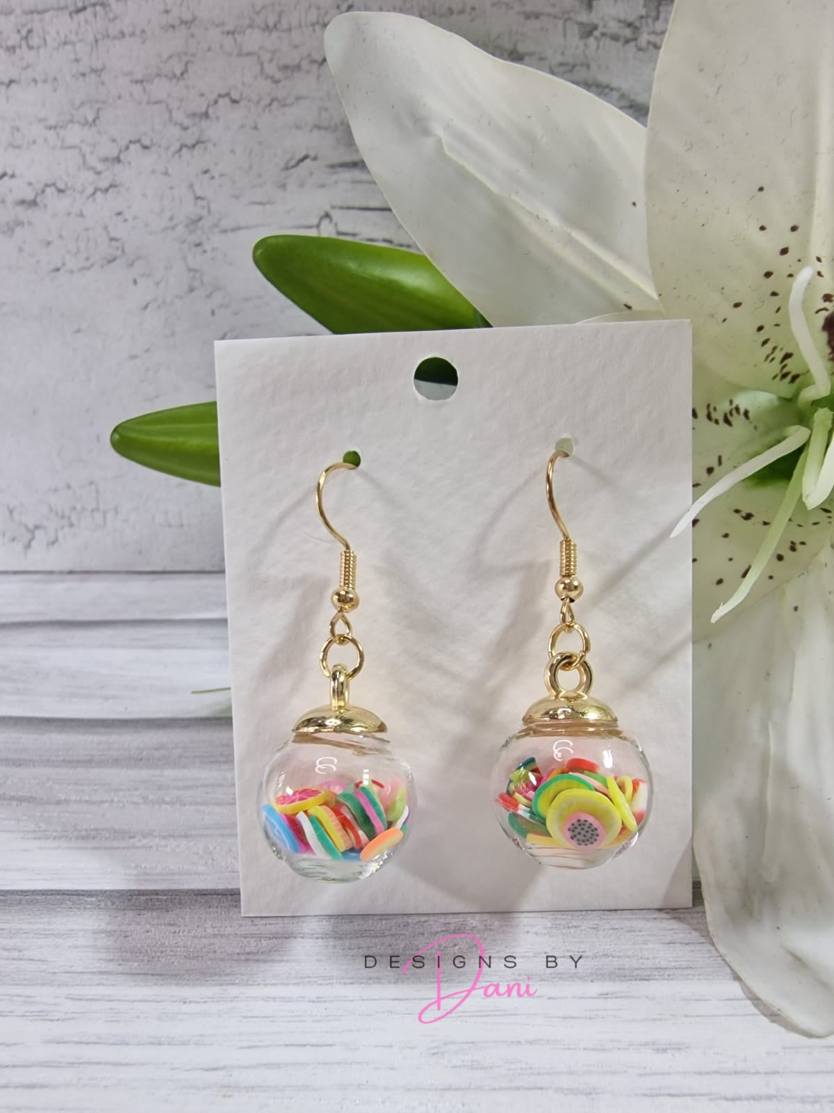 Fruit Slice Earring Pair