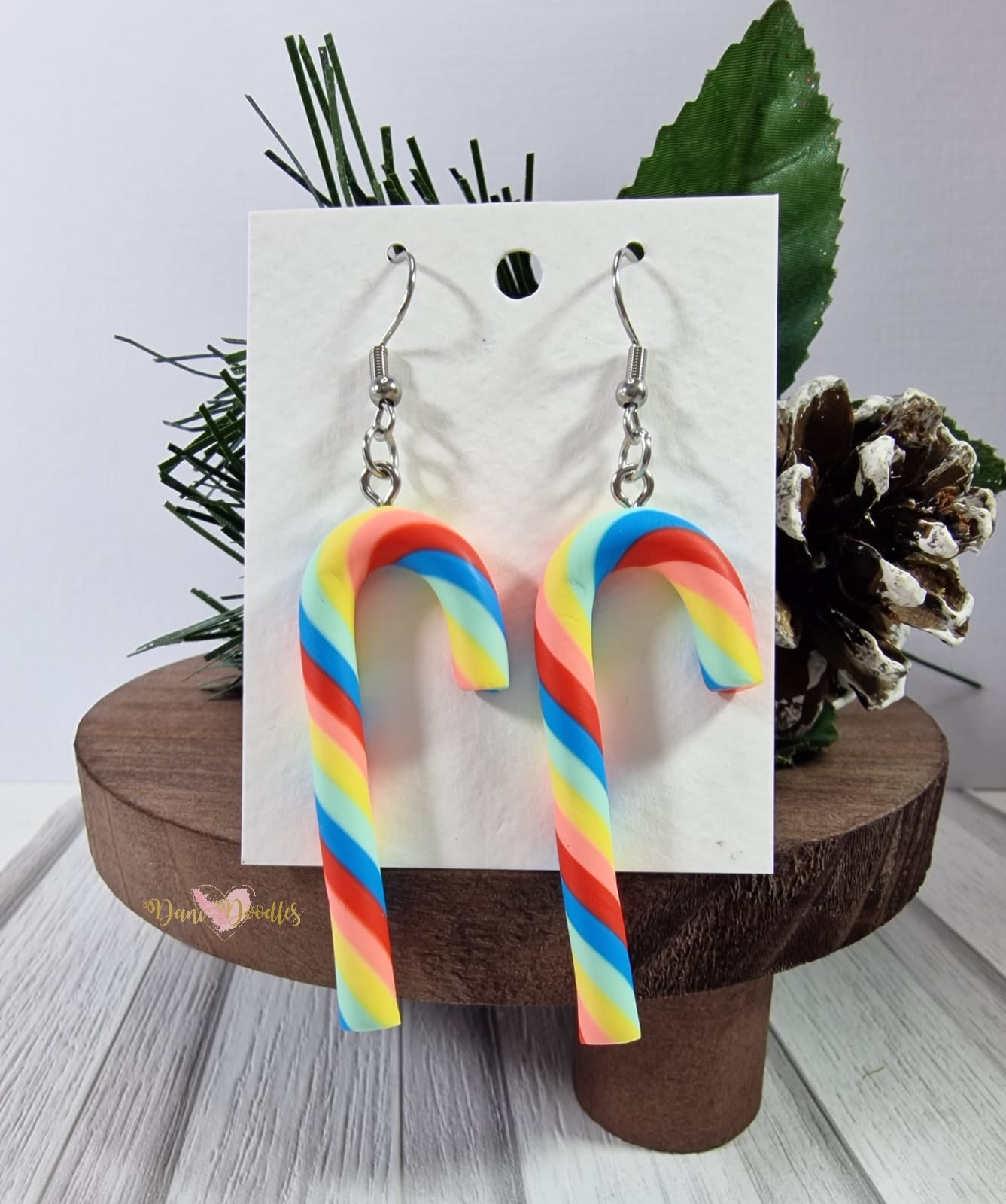 Earring pair Candy Cane  (select colour)