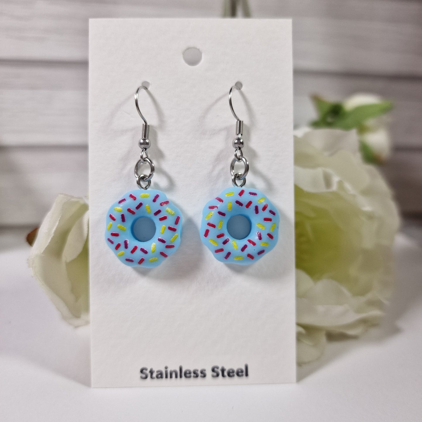 Doughnut Blue Earring Pair